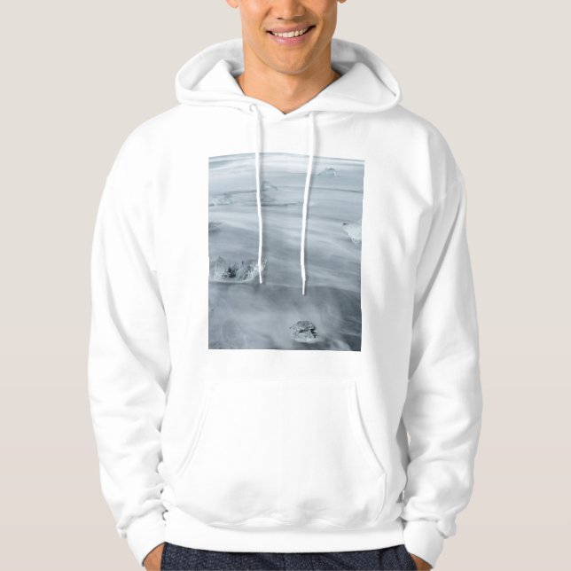 Veste À Capuche Glace et eau sur une plage, Islande (Devant)