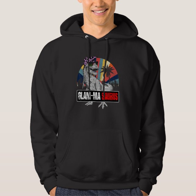 Veste À Capuche Glam Masaurus Rex Dinosaur Glam Ma famille Saurus  (Devant)
