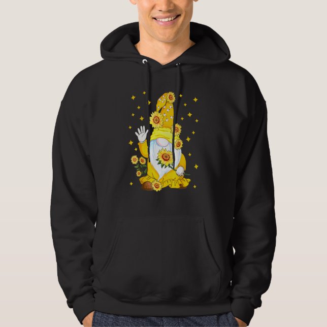 Veste À Capuche Gnome à fleurs de tournesol (Devant)