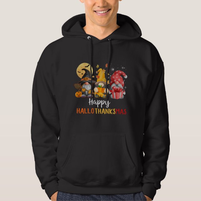 Veste À Capuche Gnomes mignonnes amusants Hallothanksmas automne (Devant)