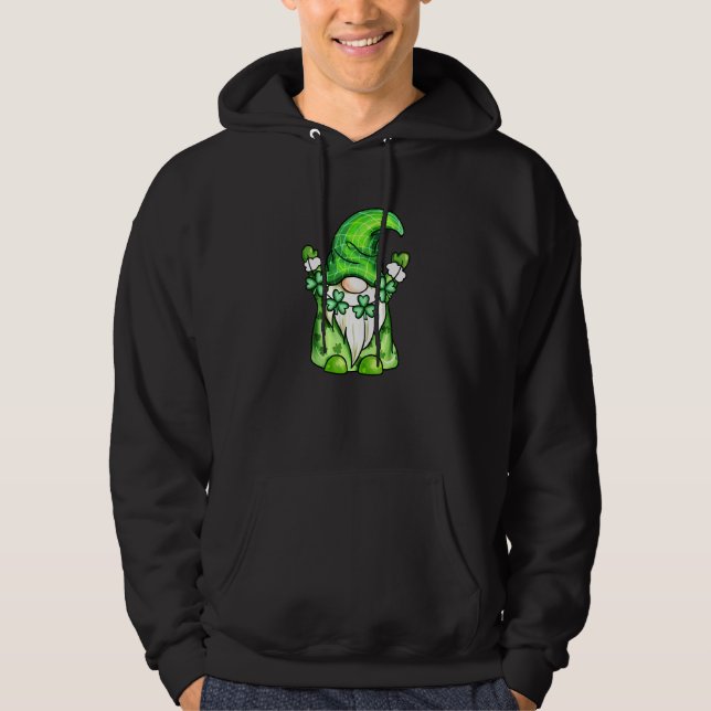Veste À Capuche Gnomes Vert Avec Shamrock Pour St Patrick's D (Devant)