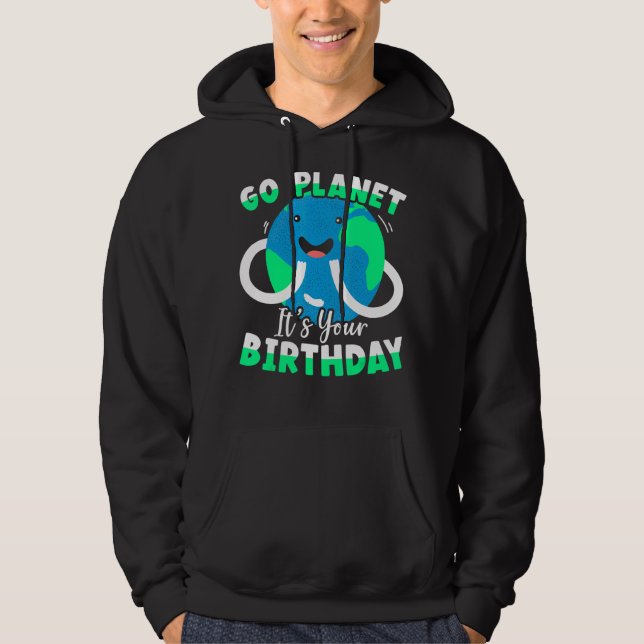Veste À Capuche Go Planet C'est ton art écologiste d'anniversaire (Devant)