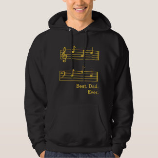 VESTE À CAPUCHE GOLD MUSIC AMATEUR NOTES MEILLEUR PAPA JAMAIS TREB