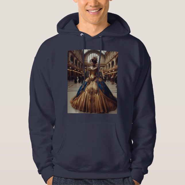 Veste À Capuche Gold Princess Steampunk Victorian Industrial (Devant)