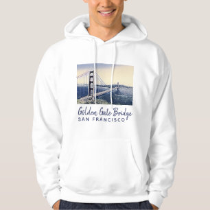 Veste À Capuche Golden Gate Bridge San Francisco Watercolor Art