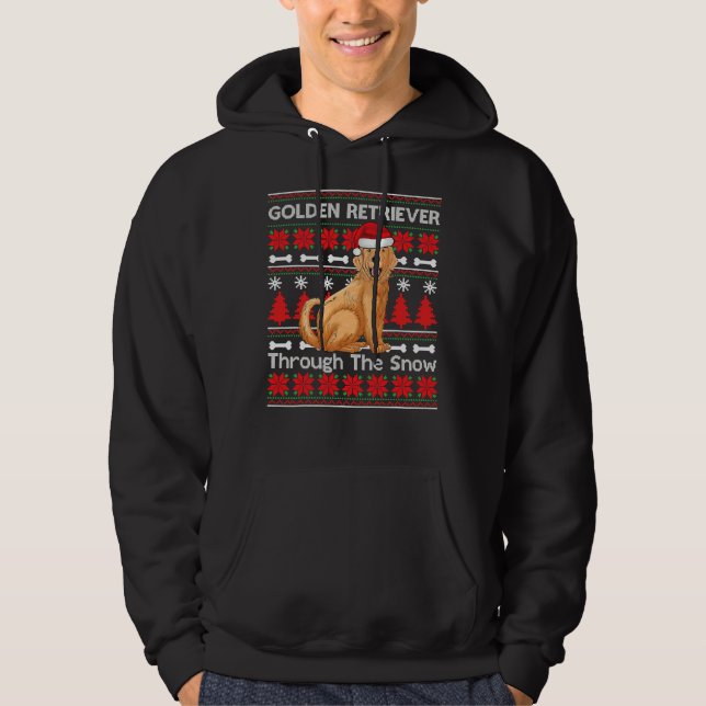 Veste À Capuche Golden Retriever Chien Père Noël Ugly (Devant)