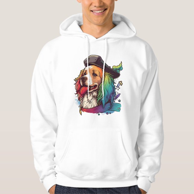 Veste À Capuche Golden Retriever Chien Pirate (Devant)