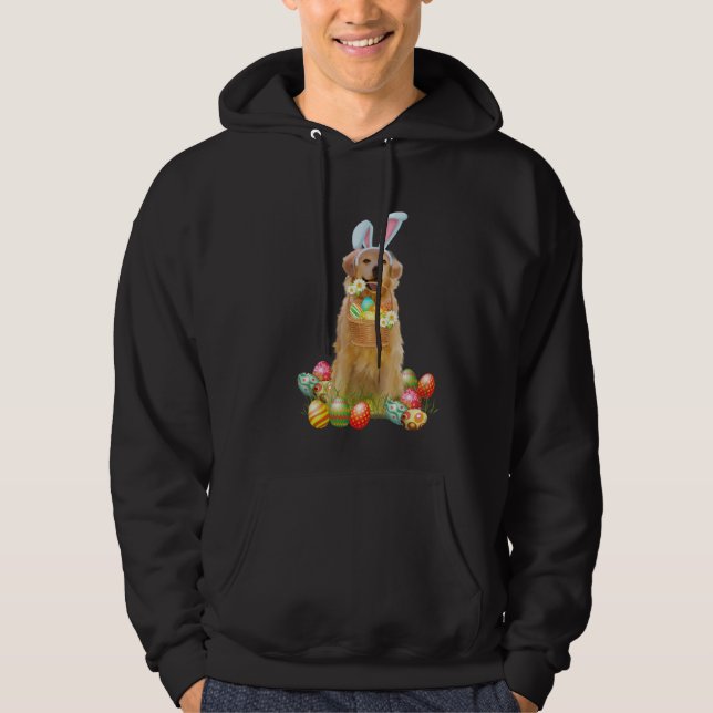 Veste À Capuche Golden Retriever Easter Day Bunny Eggs Easter Cost (Devant)