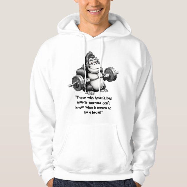 Veste À Capuche Gorilla à la salle de sport - humour puissant (Devant)
