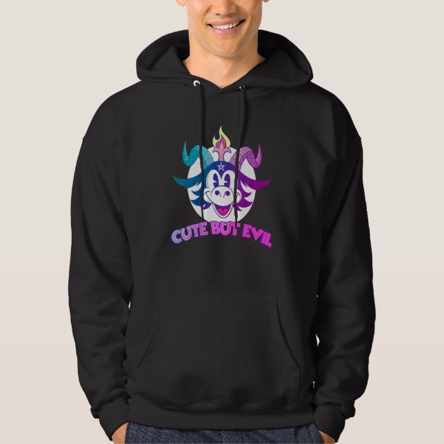 Veste À Capuche Goth Pastel Baphomet Mignon Mais Méchant (Devant)