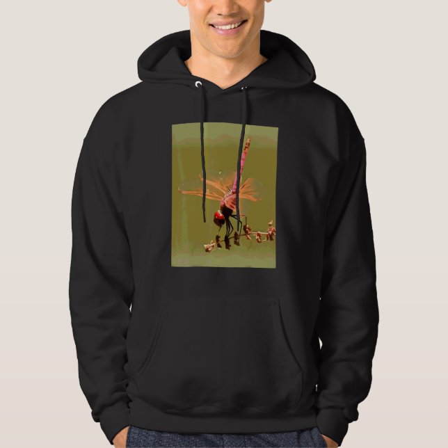 Veste À Capuche Goutte violette rouge vif isolée sur peinture vert (Devant)