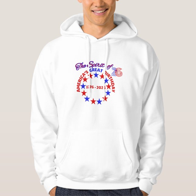 VESTE À CAPUCHE GRAND ANNIVERSAIRE AMÉRICAIN (Devant)