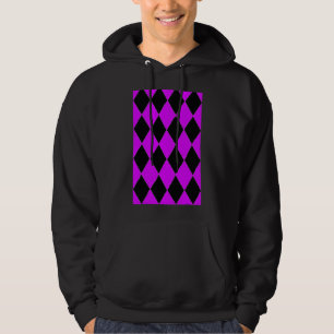 Veste À Capuche Grand Arlequin Géométrique Motif violet et noir