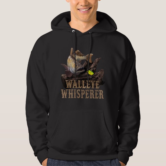 Veste À Capuche Grand Doré avec Dessin de Leurre de Pêche (Devant)