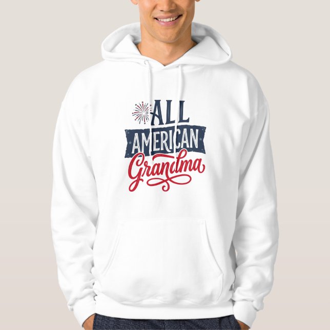 Veste À Capuche Grand-mère tout américaine, conception de feu d'ar (Devant)