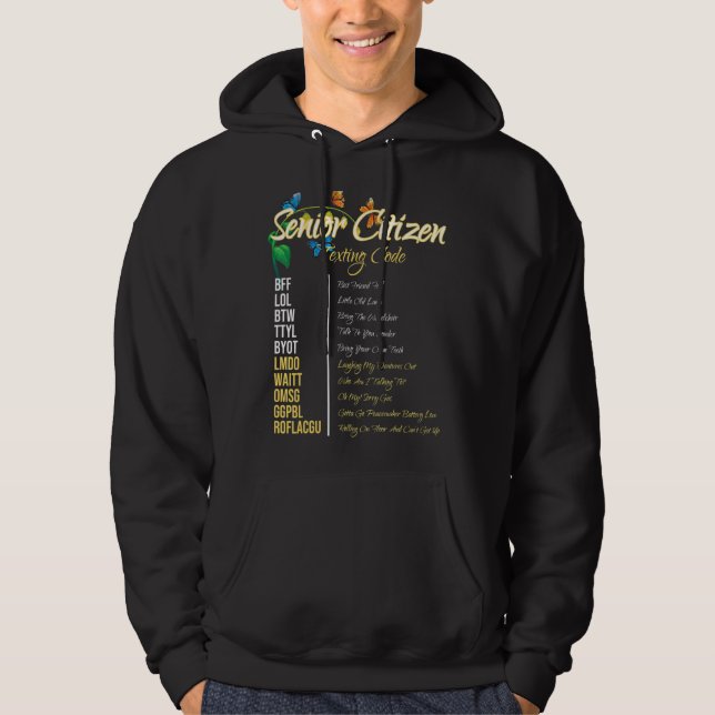 Veste À Capuche Grand-père du code de textos des seniors en détres (Devant)