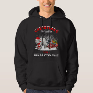 Veste À Capuche Grand Pyrénées Chien Noël Meilleur Chien Lumière T