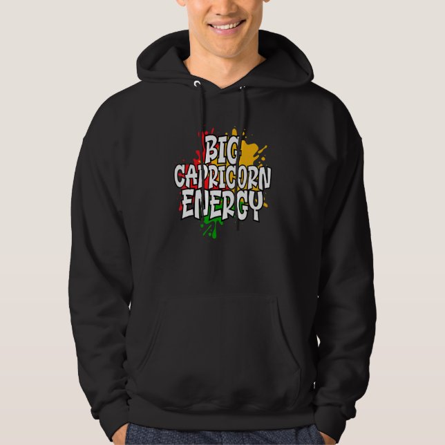 Veste À Capuche Grande Capricorne Zodiac énergie (Devant)