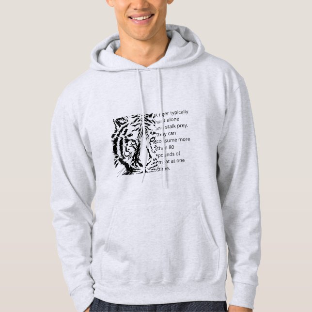 Veste À Capuche Graphique de tigre noir moderne cool texte hommes (Devant)