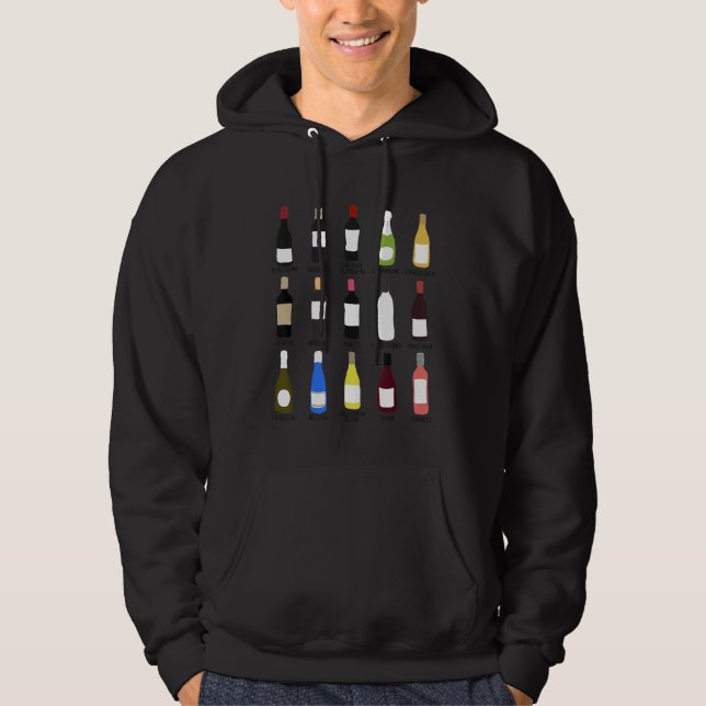 Veste À Capuche Graphique d'identification des bouteilles de vin p (Devant)