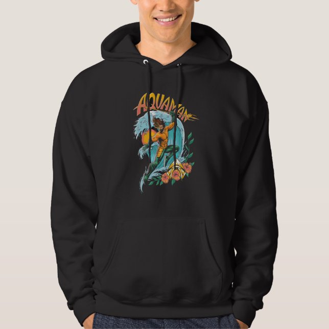 Veste À Capuche Graphique du Surf de levage Aquaman et Trident (Devant)