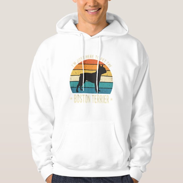 Veste À Capuche Graphique Rétro pour Amoureux de Boston Terrier_1 (Devant)
