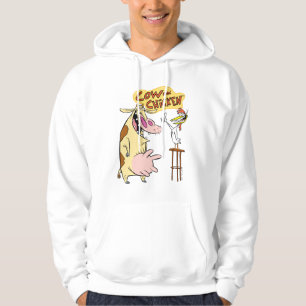 Veste À Capuche Graphique souriant de vache et de poulet