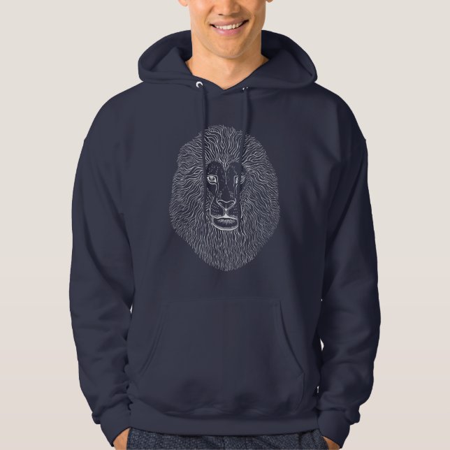 Veste À Capuche Graphiques de tête de lion (Devant)