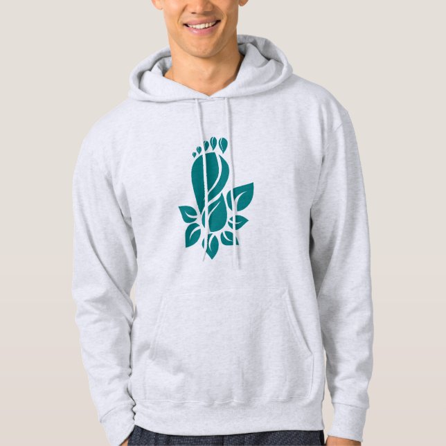 Veste À Capuche Graphisme de la nature empreinte de feuille verte  (Devant)