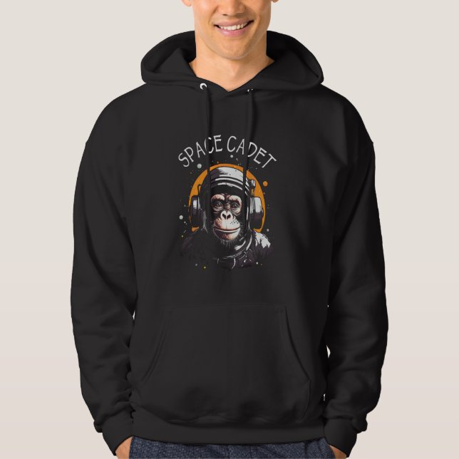 Veste À Capuche Graphisme de l'astronaute de l'Ape Chimp de singe  (Devant)