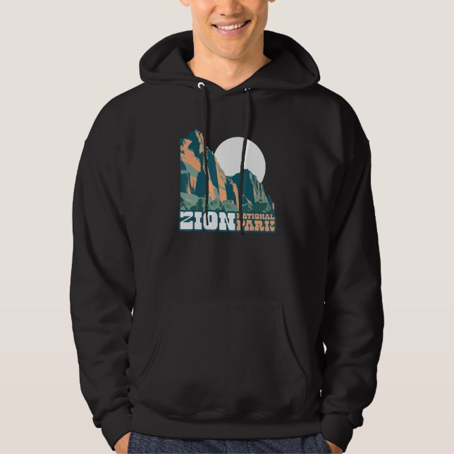 Veste À Capuche Graphisme de style affiche WPA du parc national de (Devant)