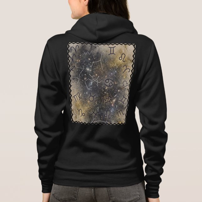 Veste À Capuche Graphisme de timbre du zodiaque au dos (Dos)