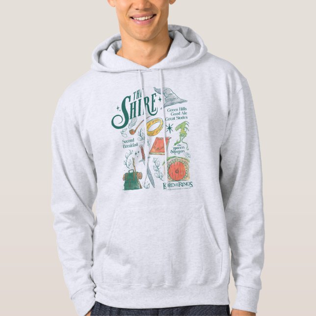 Veste À Capuche Graphisme en collage aquarelle THE SHIRE™ (Devant)
