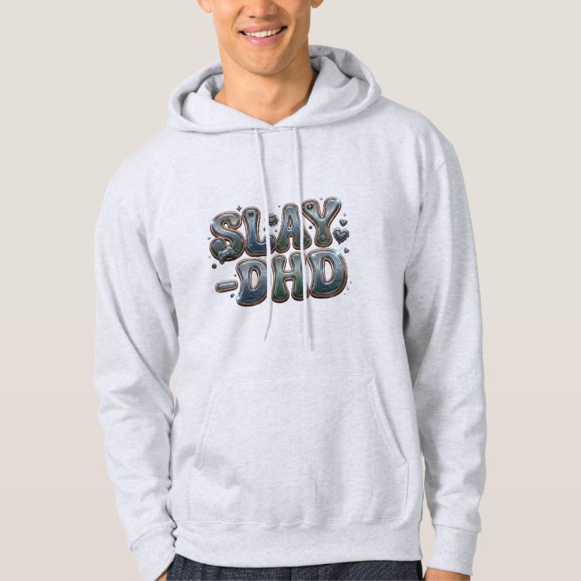 Veste À Capuche Graphisme neurodivergent Slay-DHD ADHD | Tech Game (Devant)