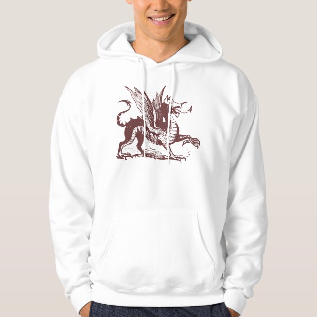Veste À Capuche Gravure de dragon - Brown foncé (Devant)