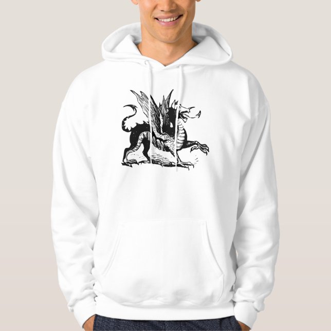 Veste À Capuche Gravure de dragon - Noir (Devant)