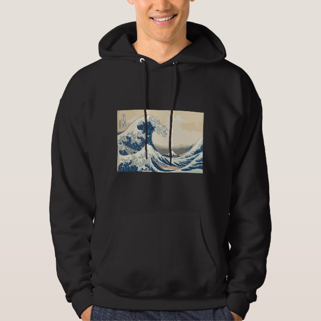 Veste À Capuche Great Wave off Kanagawa Katsushika Hokusai Art Sur (Devant)