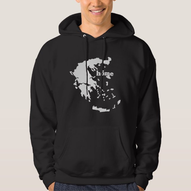 Veste À Capuche Greece Home Greek Map Flag Home Country Pride  (Devant)
