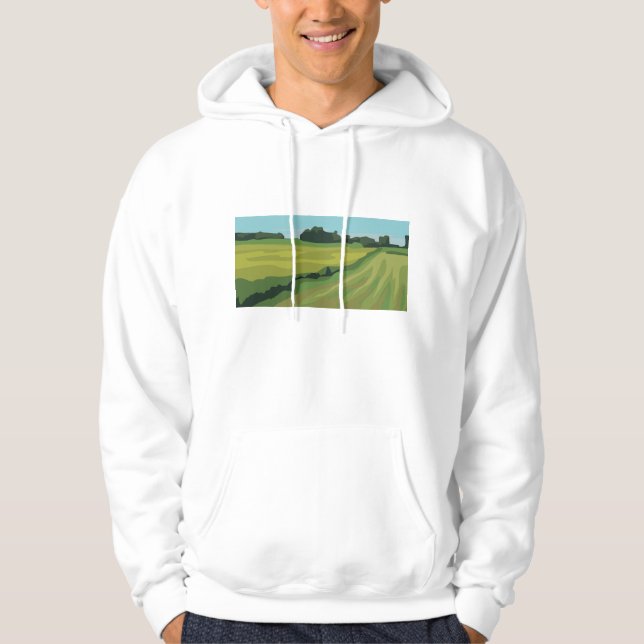 Veste À Capuche Green Countryside Landscape (Devant)