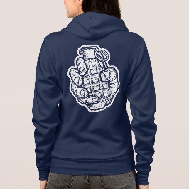Veste À Capuche Grenade À La Main En Style Bande Dessinée (Dos)