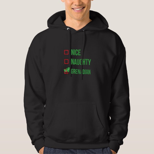 Veste À Capuche Grenadienne Funny Grenade Pyjama Noël (Devant)