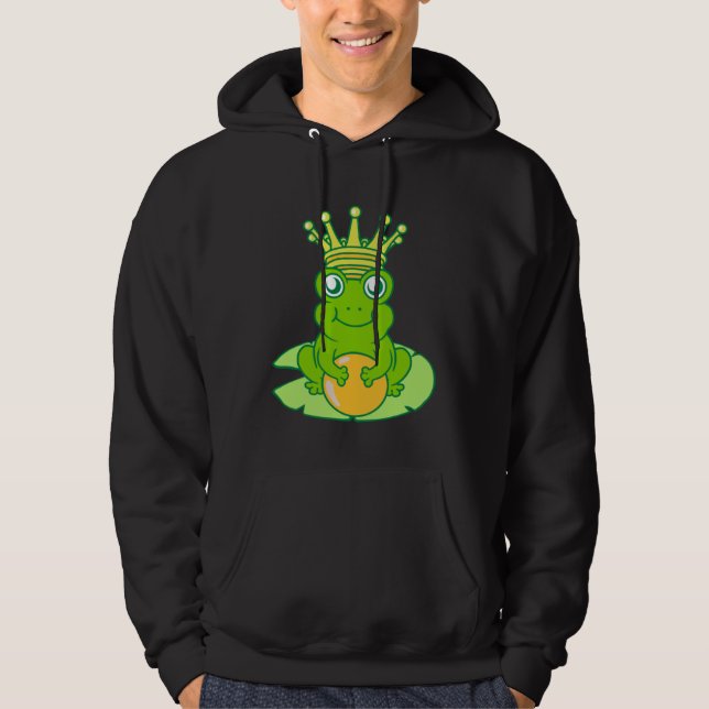 Veste À Capuche Grenouille Roi Crapaud Doré Conte de Fées Couronne (Devant)