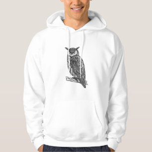 Veste À Capuche Griffonnage animal de hibou de totem sauvage