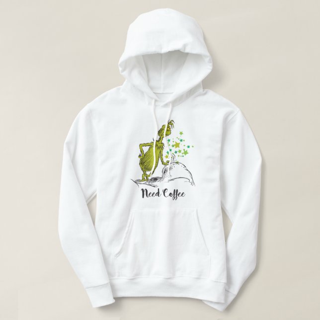 Veste À Capuche Grinch | Besoin de café drôle (Design devant)