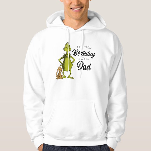 Veste À Capuche Grinch Chalkboard Birthday Boy's Papa (Devant)