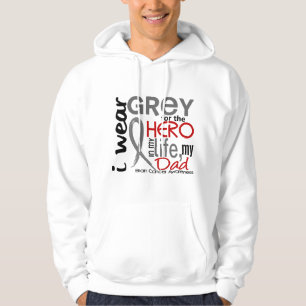 Veste À Capuche Gris pour mon cancer du cerveau de papa du héros