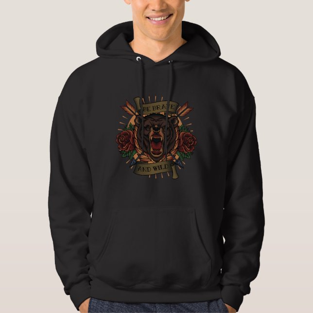 Veste À Capuche Grizzly Sois Brave & Sauvage (Devant)