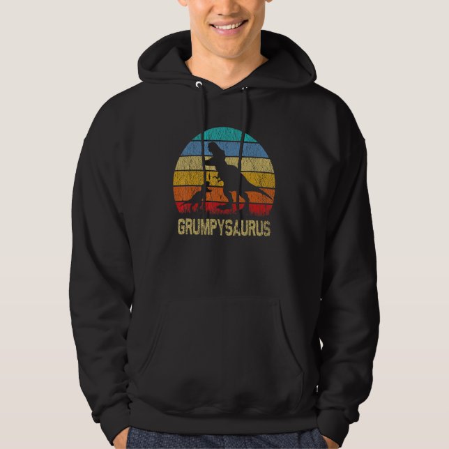 Veste À Capuche Grumpy Saurus T Rex Dinosaur Grumpy Saurus Family  (Devant)