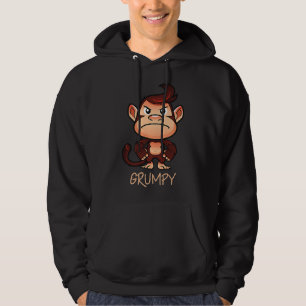 Veste À Capuche Grumpy Singe Mème Esthétique Mauvaise Humeur chimp