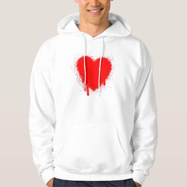 Veste À Capuche Grunge Heart - Rouge (Devant)